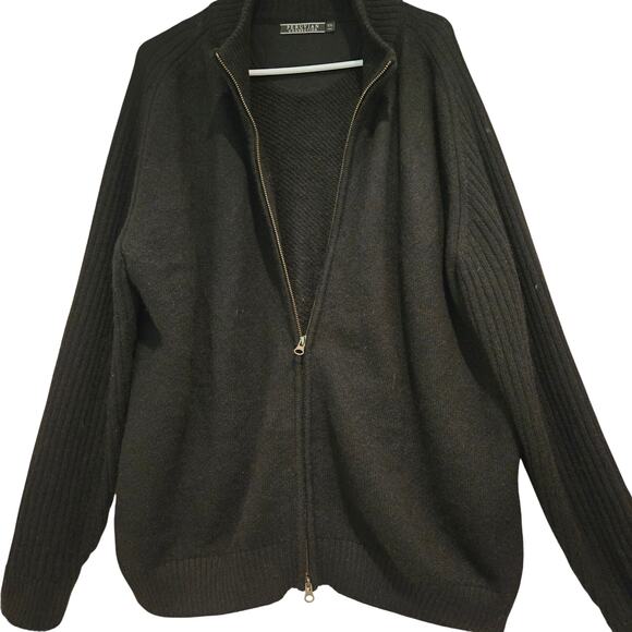 Peruvian Connection Black Baby Alpaca Full Zip Cardigan Sweater Jacket, Size XXL - Picture 2 of 12